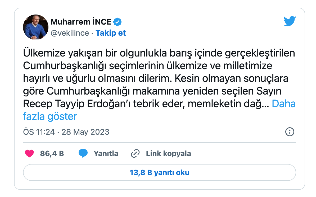 muharrem ince secim sonuclarini degerlendirdi