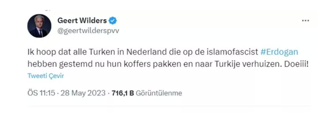 geert wilders ten skandal turkiye paylasimi