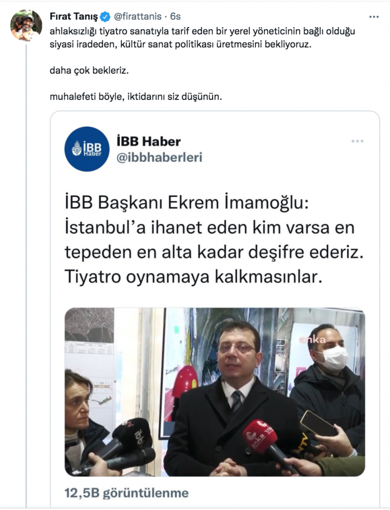 firat tanis tan ekrem imamoglu na sert sozler